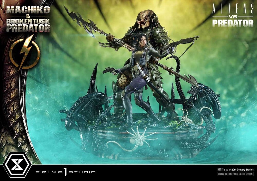Aliens vs. Predator (Comic) Ultimate Premium Masterline Statue 1/4 Machiko & Broken Tusk Predator 79 cm - Prime 1 Studio Statues