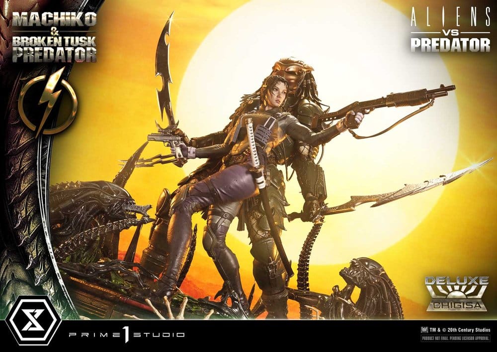 Aliens vs. Predator (Comic) Ultimate Premium Masterline Statue 1/4 Machiko & Broken Tusk Predator Deluxe Version 84 cm - Prime 1 Studio Statues