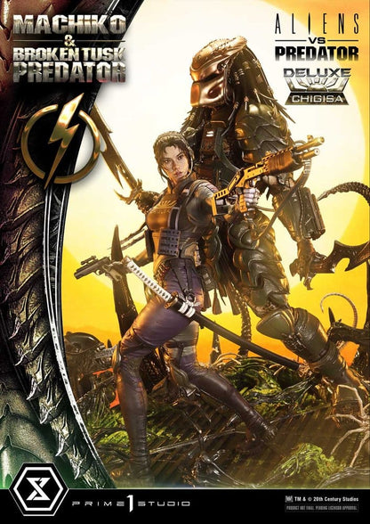 Aliens vs. Predator (Comic) Ultimate Premium Masterline Statue 1/4 Machiko & Broken Tusk Predator Deluxe Version 84 cm - Prime 1 Studio Statues