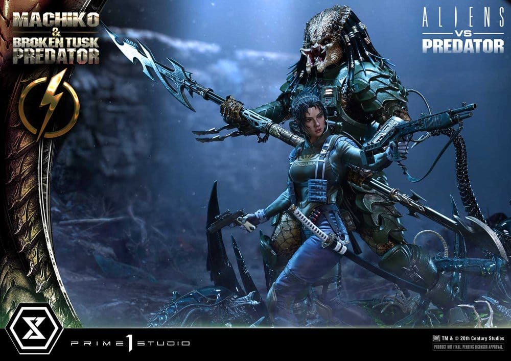 Aliens vs. Predator (Comic) Ultimate Premium Masterline Statue 1/4 Machiko & Broken Tusk Predator Deluxe Version 84 cm - Prime 1 Studio Statues
