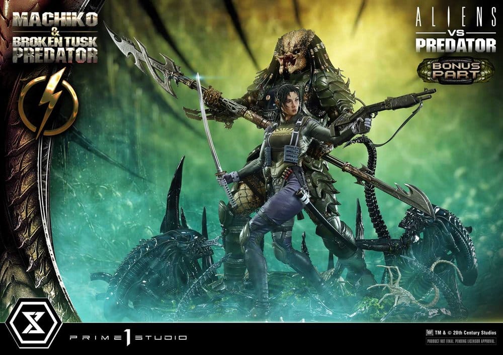 Aliens vs. Predator (Comic) Ultimate Premium Masterline Statue 1/4 Machiko & Broken Tusk Predator DX Bonus Version 84 cm - Prime 1 Studio Statues