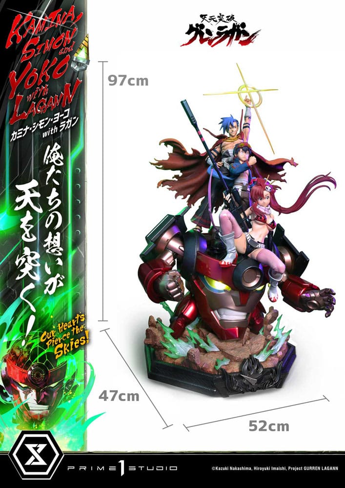 Gurren Lagann Ultimate Premium Masterline Series Statue 1/4 Kamina, Simon & Yoko with Lagann 97 cm - Prime 1 Studio Statues & Busts