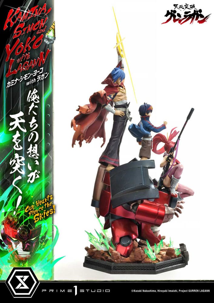 Gurren Lagann Ultimate Premium Masterline Series Statue 1/4 Kamina, Simon & Yoko with Lagann 97 cm - Prime 1 Studio Statues & Busts
