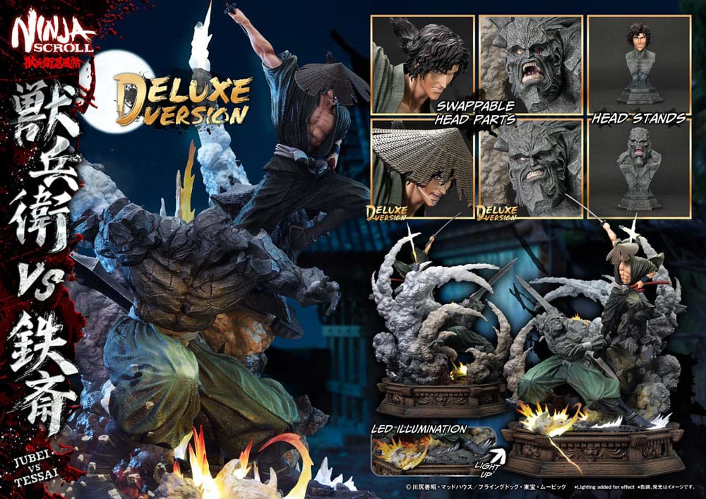 Ninja Scroll Ultimate Premium Masterline Series Statue 1/4 Jubei Versus Tessai Deluxe Version 101 cm - Prime 1 Studio Statues & Busts