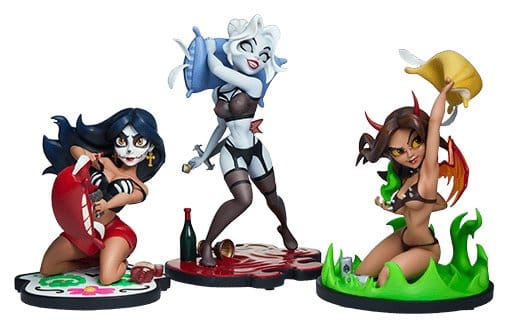 Coffin Comics Designer Statues Set Sleepover In Hell - Sideshow Collectibles Statues