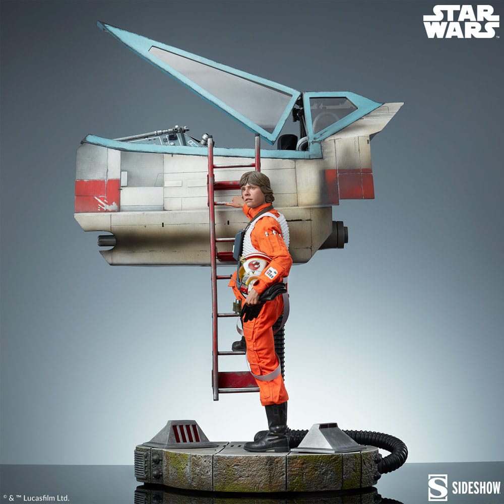 Star Wars Premium Format Statue Luke Skywalker & X-Wing: Red Five, Standing By 76 cm - Sideshow Collectibles Statues