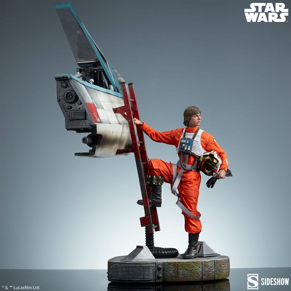 Star Wars Premium Format Statue Luke Skywalker & X-Wing: Red Five, Standing By 76 cm - Sideshow Collectibles Statues