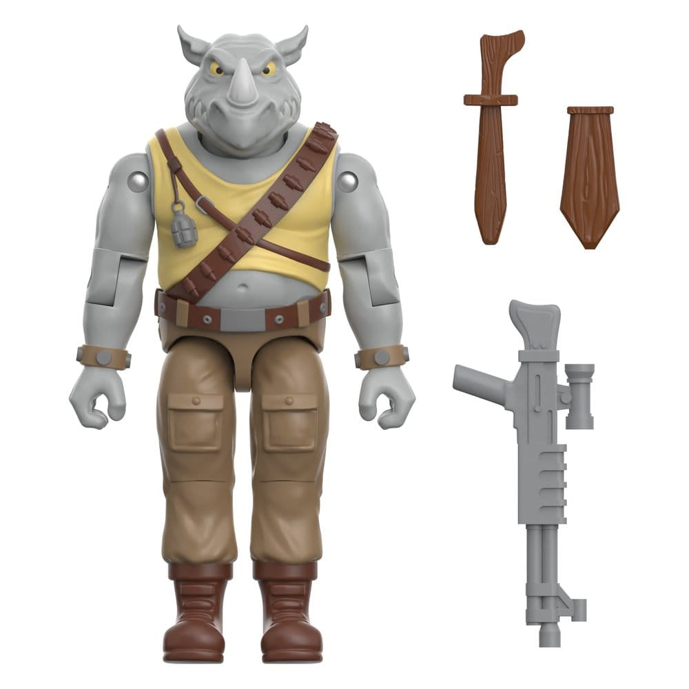 Teenage Mutant Ninja Turtles ReAction+ Action Figure Wave 02 Rocksteady - Super7 Action Figures