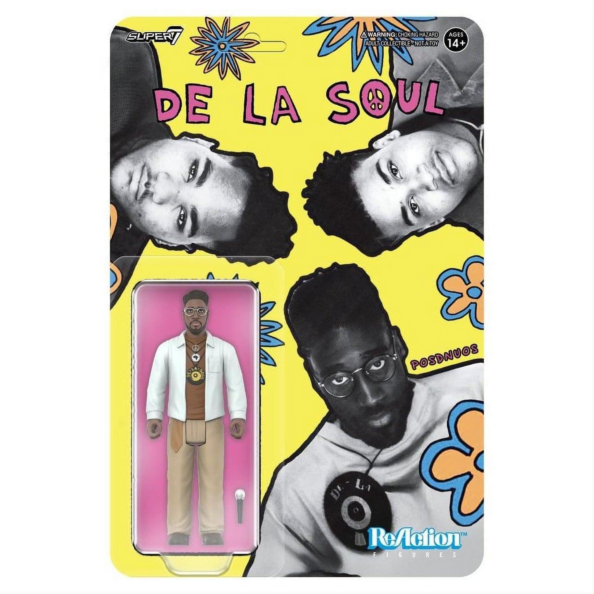 De La Soul ReAction Action Figure Wave 01 Kelvin "Posdnuos" Mercer (Me, Myself & I) - Super7 Action Figures