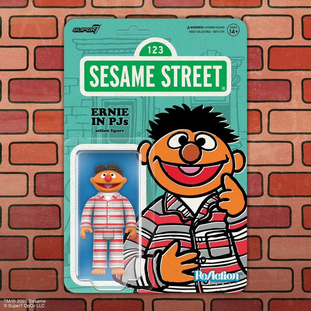 Sesame Street ReAction Action Figure Wave 06 Ernie (PJs) - Super7 Action Figures