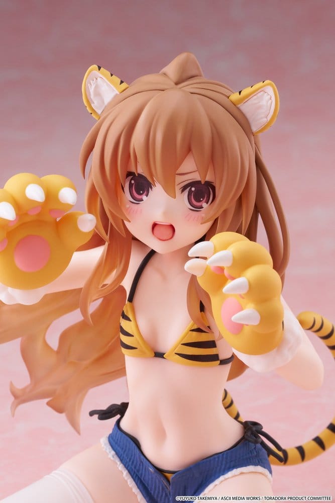 Toradora! Desktop Cute PVC Figure Taiga Aisaka (Tiger Costume Swimwear Ver.) 13 cm - Taito Prize Statues