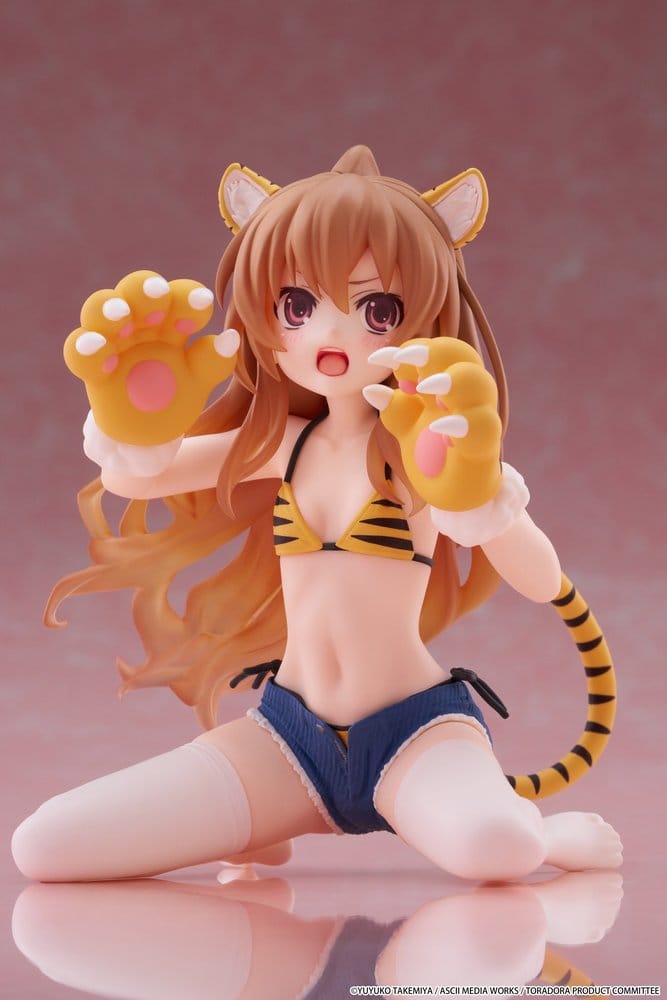 Toradora! Desktop Cute PVC Figure Taiga Aisaka (Tiger Costume Swimwear Ver.) 13 cm - Taito Prize Statues