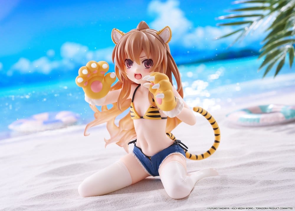 Toradora! Desktop Cute PVC Figure Taiga Aisaka (Tiger Costume Swimwear Ver.) 13 cm - Taito Prize Statues