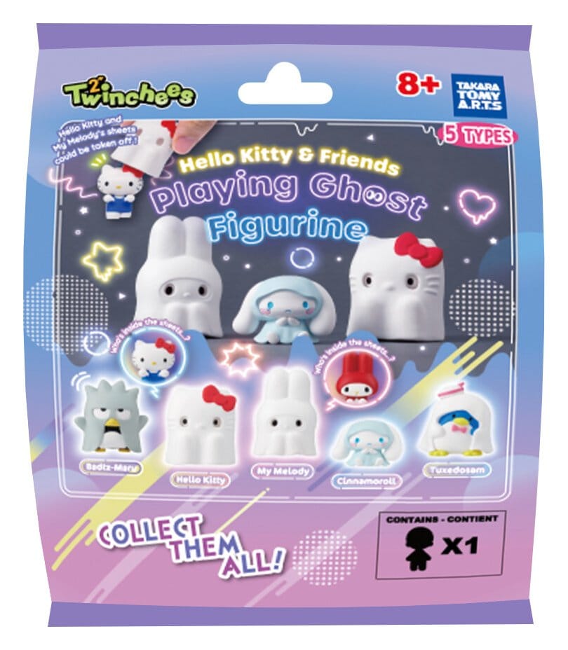 Sanrio Twinchees Mini Figures Hello Kitty & Friends Playing Ghost 5 cm Blind Pack Display Box Qty 24